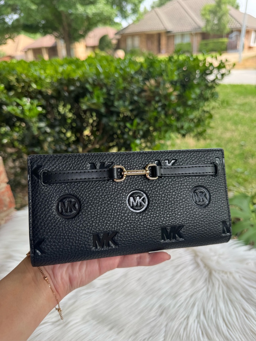 Michael Kors Black Embossed MK  Wallet